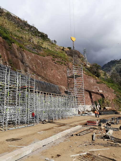 metalusa sistema de escoramento ponte  túnel João Abel de Freitas no Arquipélago da Madeira, através do seu cliente TECNOVIA