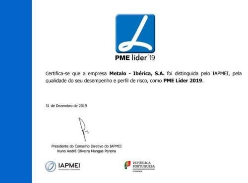 A MetaloIbérica, S.A. é PME Líder 2019!